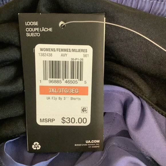 Under Armour Size XXL Fly-By 3" Purple Shorts. New With Tags - Picture 6 of 6
